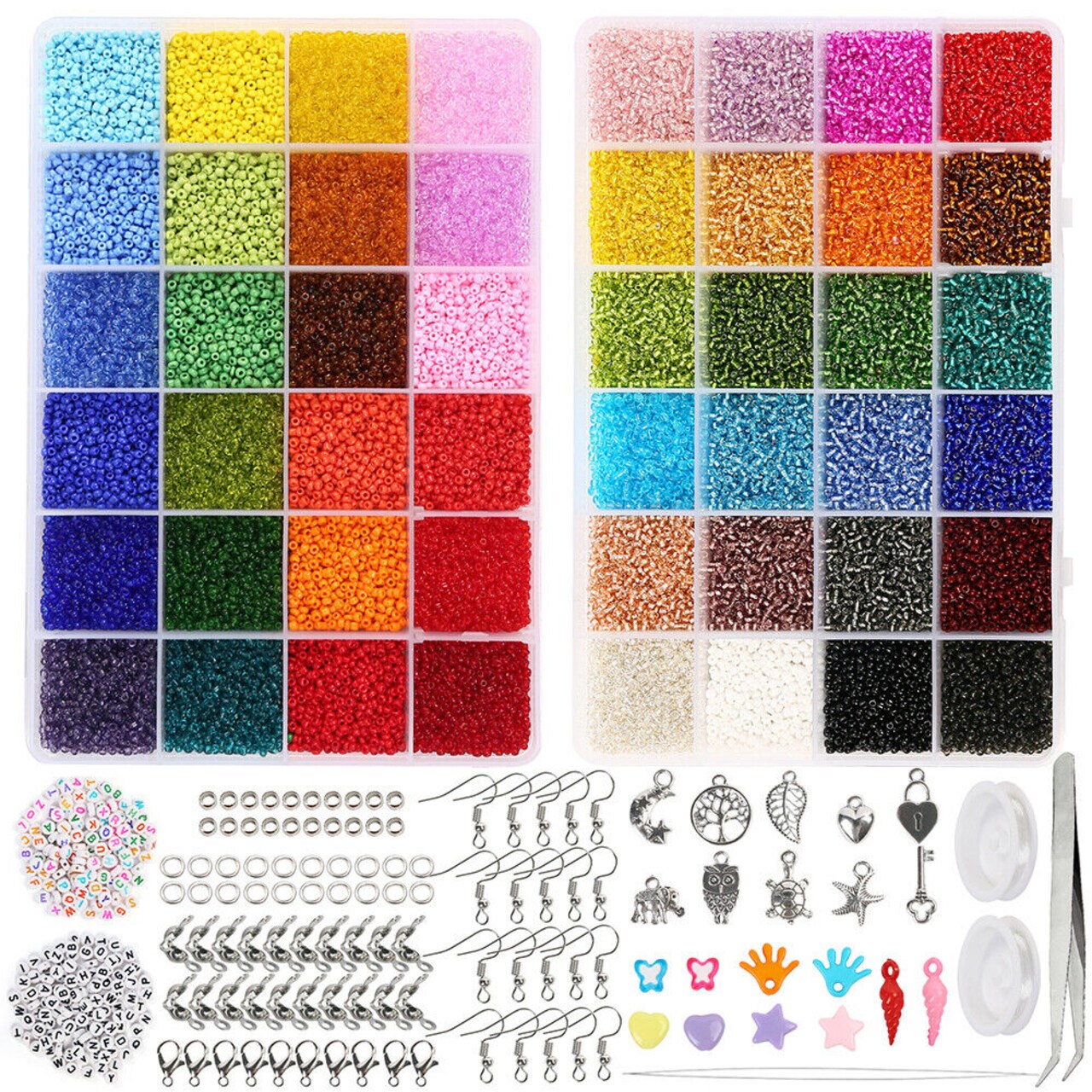Glass Seed Beads for Jewelry Making Necklace Ring Bracelet Kits.